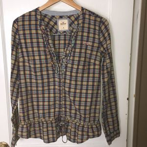Hollister Plaid size Medium Blouse